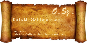Oblath Szilveszter névjegykártya